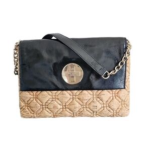 Kate Spade vintage quilted cork   patent leather black sholder bag.
